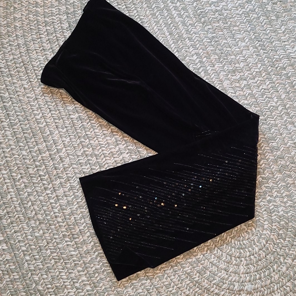 Velour bling pull on pants